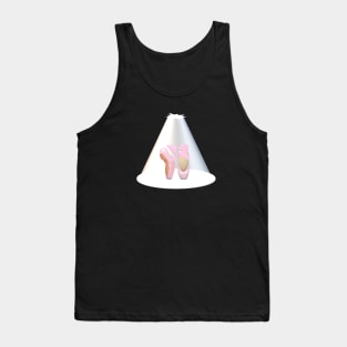 Ballet Pointe Shoes in Spotlight on Stage (Black Background) Tank Top